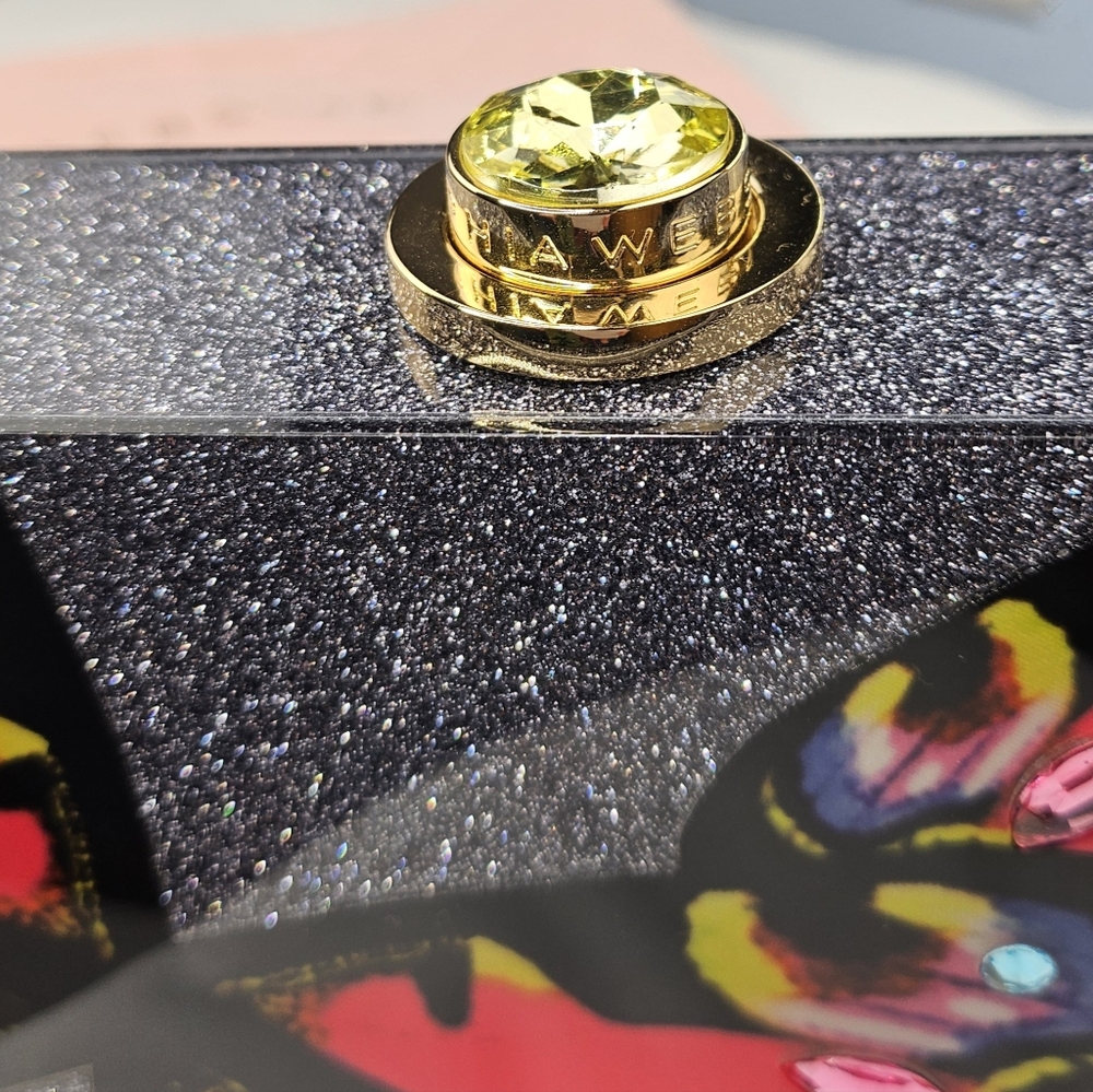 ❤️SPECIAL❤️SOPHIA WEBSTER Butterfly Clutch, Glittery Black & Crystals - Picture 10 of 10